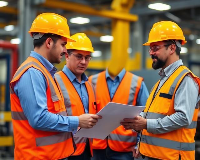 Safety inspection team reviewing compliance
