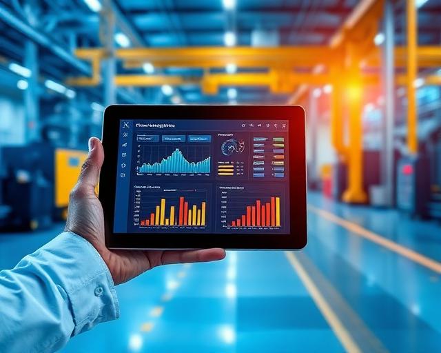 Digital analytics on tablet in industrial setting